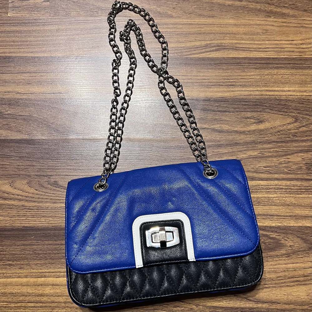 Express quilted chain handle handbag Blue Purse Quilted Purse Royal Blue